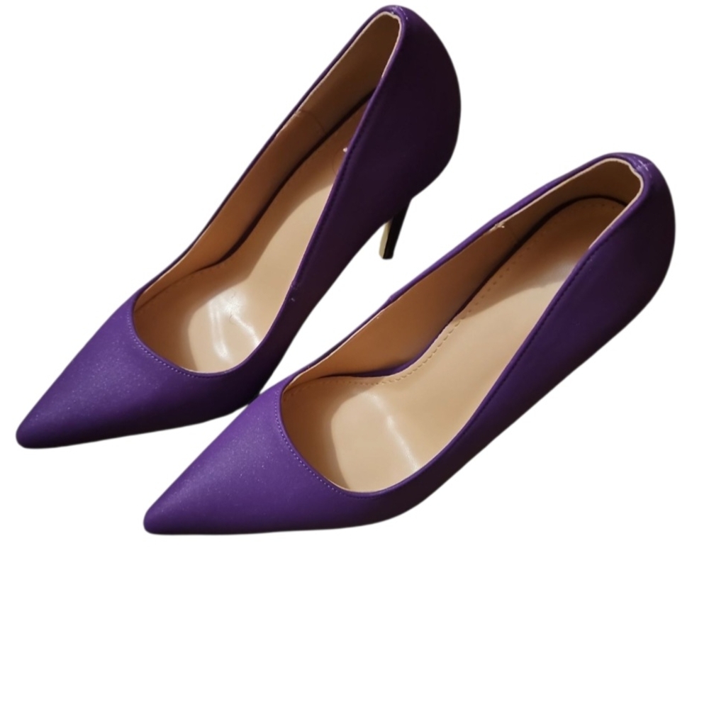 SHEIN Purple Pointed-Toe Heels Elegant Pumps